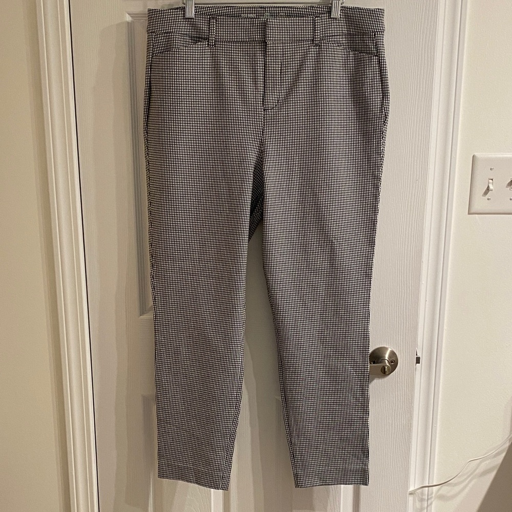 Old Navy High Rise Pixie Skinny Ankle Pants Checked Gingham Size 14